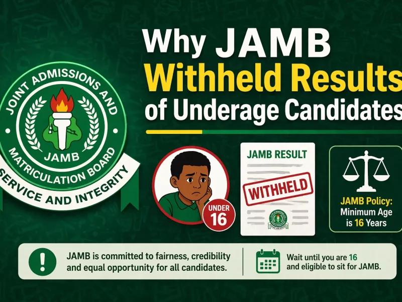 Why JAMB Withheld Results of Underage Candidates
