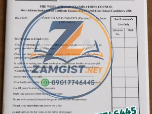 Further Mathematics WAEC 2026 Questions and Answers